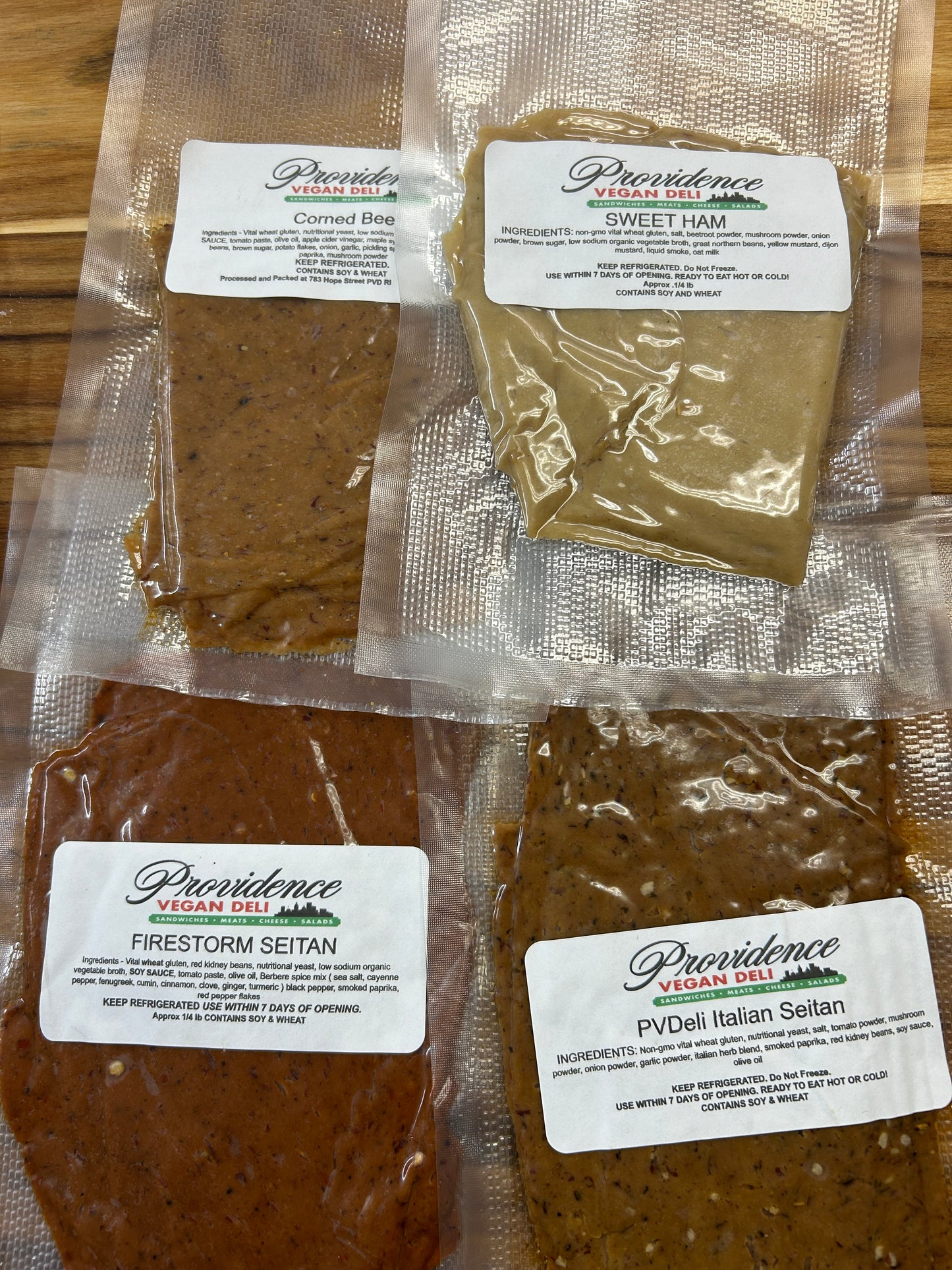 Deli Sliced Seitan By Pound. 1 POUND MINIMUM PER FLAVOR