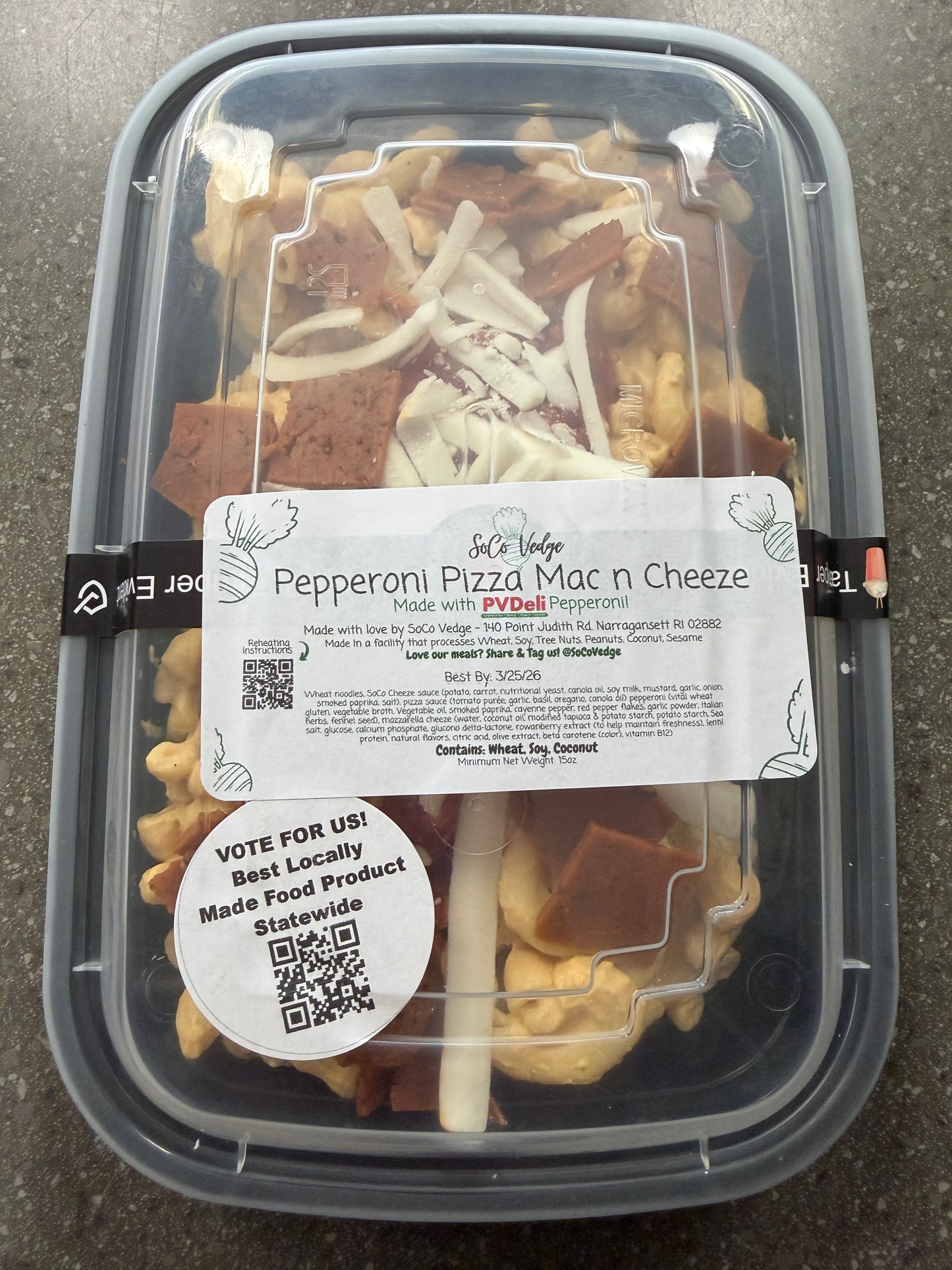 Pepperoni Pizza Mac n Cheese by SoCo Vedge
