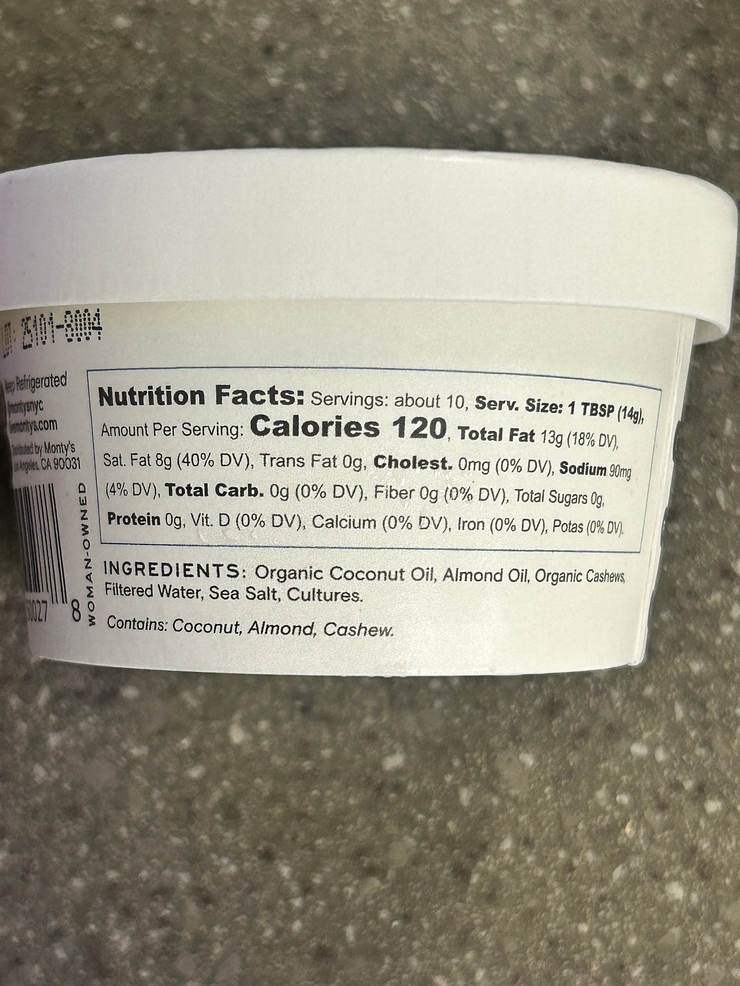 Monty’s Cultured Cashew & Almond based Butter