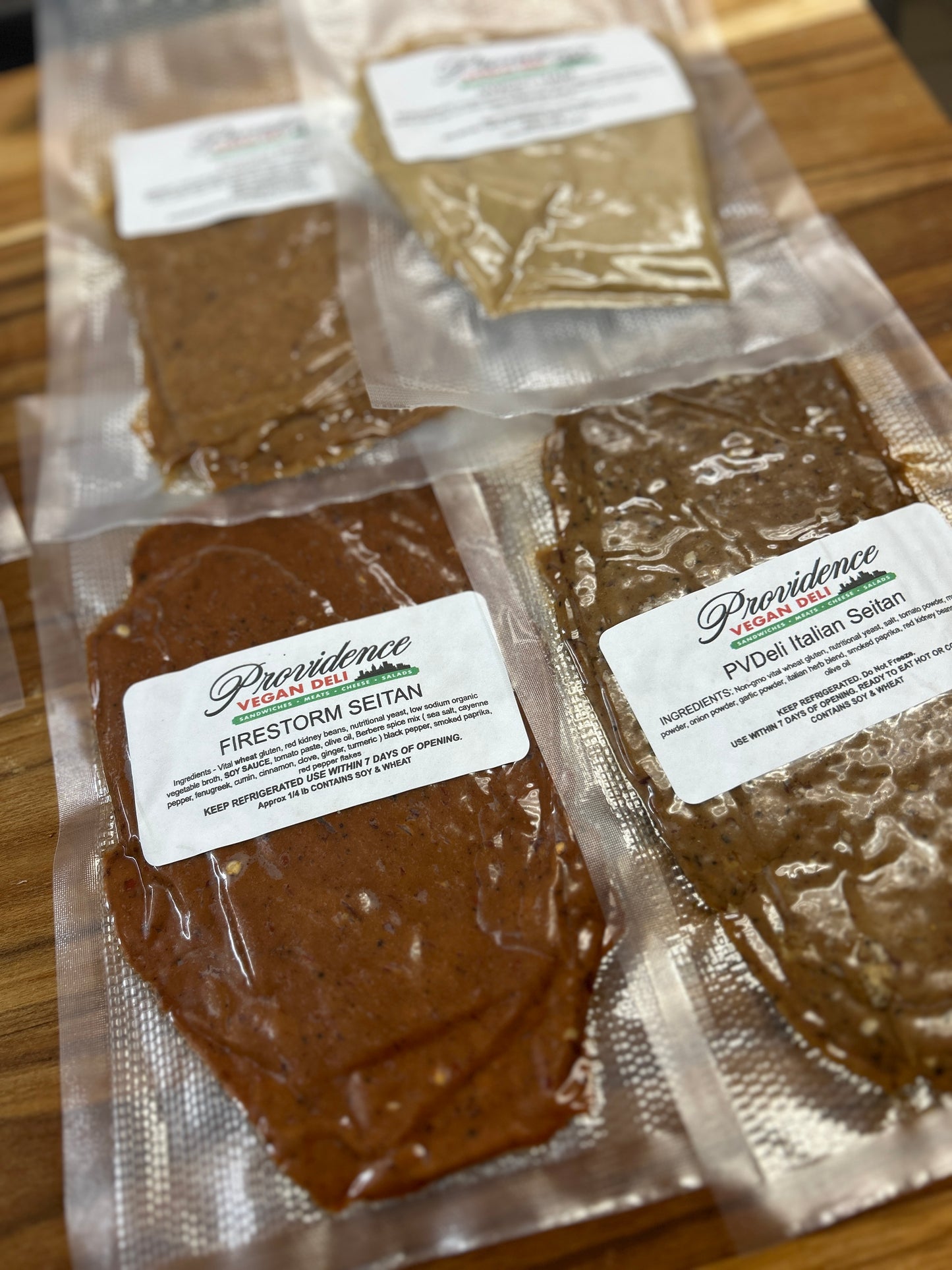 Deli Sliced Seitan By Pound. 1 POUND MINIMUM PER FLAVOR