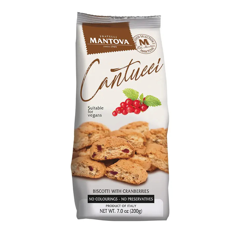 Mantova Cantucci with Cranberries, 7 oz.